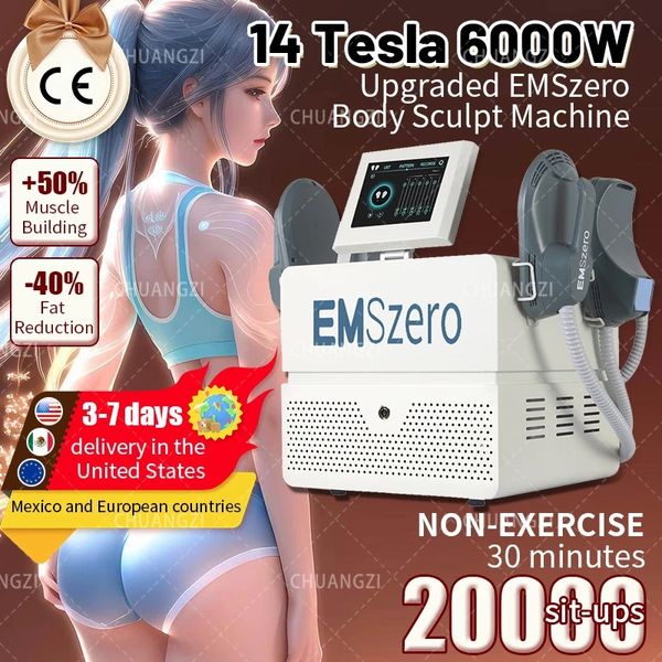 Hot Emszero Hi-EMT RF Machine EMS EMS Body Sculpt 14tesla 6000W pour l'équipement de massage des muscles salon Stimulateur