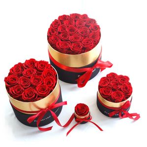 Rose éternelle chaude dans une boîte préservée de vraies fleurs de rose avec coffret cadeaux romantiques pour la saint valentin le meilleur cadeau de fête des mères