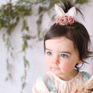 Hot Europe Infant Baby Hoofdband Elastisch Bunny Oor Flower Kroon Kroon Baby Flower Crown Photography Props Hair Band Hair Accessoire 15111