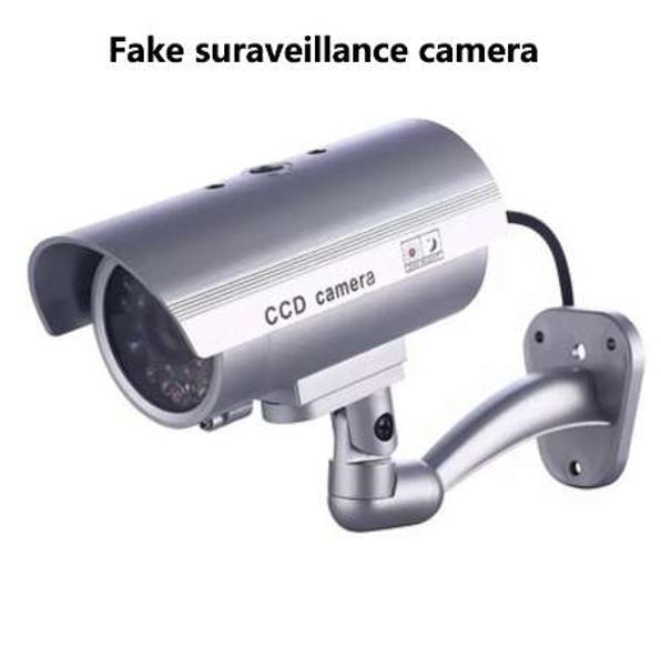Fausse caméra de sécurité à domicile, vidéosurveillance simulée, Surveillance intérieure/extérieure, lumière Led factice, fausse caméra à balle