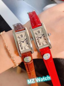 Hot Beroemde Merk Lederen Horloge Vrouwen Quartz Americaine Horloge Rechthoek Klok Geometrische Dame Romeinse Numan Wijzerplaat Horloge AAA +