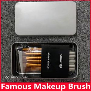 Brocha N3 famosa, 12 Uds., Kit de brochas faciales cosméticas para maquillaje, juegos de brochas con caja de Metal, brochas para polvos faciales