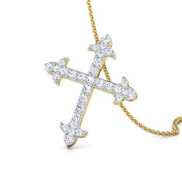 Pendentif croix Ankh, largeur 3mm, argent massif 925, D/VVS Moissanite, cultivé en laboratoire, Hip Hop, pour collier, usage unisexe, tendance