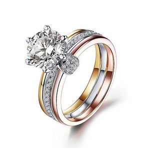 Hot Fashion Brand Designer Band Ringen voor Vrouwen Zilver Shining Crystal Ring Party Bruiloft Sieraden met CZ Bling Diamond Stone5