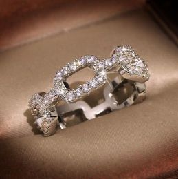 Hot Mode Brand Designer-ringen voor dames glanzende kristalring sieraden met CZ Diamond Stone Size 6-10