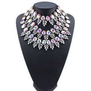 Hot Fashion Designer Luxe Zeer Glinsterende Overdreven Volledige Rhinestone Crystal Multi Lagen Collar Choker Verklaring Ketting voor Vrouw