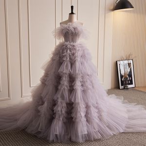 Fashion Hot Drak Prom Prom Robes formelles 2024 Broupeaux Broupeaux Rouffes Tulle Robe de soirée Célébrité Robes de fête