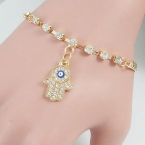 Hot Fashion European and American Fashion Simple Set met Diamond Evil Eye The Hand of Fatima Simple Bracelet Stijlvolle CSSIC Delicate Elega2209746