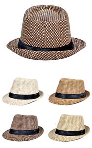 Hot Fashion Jazz Straw Hoeden voor Mannen Panama Geweven Hoeden Wide Bravel Sun Hats Cool Men Jazz Top Caps