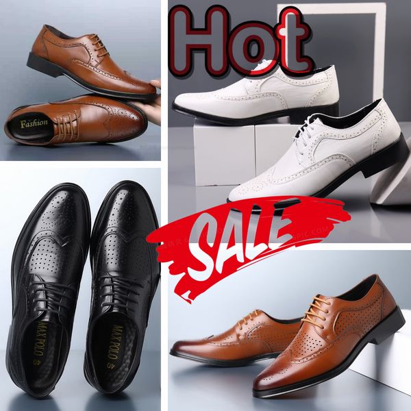 Zapatos de cuero de moda novedosa para hombre, mocasines sin cordones, zapatos de negocios de cuero genuino, zapatos informales de boda para hombre, eur38-47