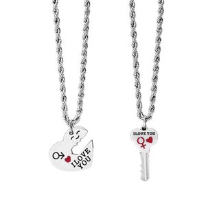 Collier pendentif clé d'amour à la mode, collier créatif pour Couple, bijoux pour petite amie et petits amis