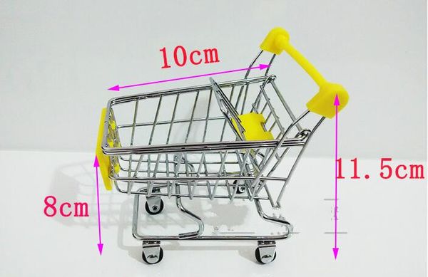 Mode chaude Mini supermarché chariots à main Mini panier de bureau décoration stockage support pour téléphone bébé jouet