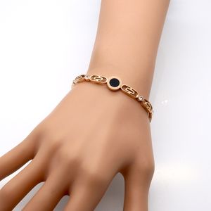 Bracelet de bijoux en diamant romain de mode chaude pour les femmes incrustation panthère boucle évidée bracelet en acier titane personnalisé