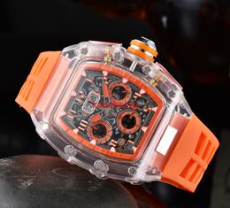 Hot Mode Stijl Luxe Sport Quartz Business Transparant Siliconen Horloge Man Kalender Polshorloge Datum Modellen Gloednieuwe de