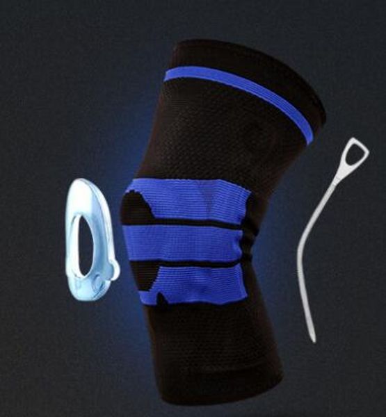 Chaud Fitness exercice équipement de protection tricoté protection du genou silicone ressort protection du genou médical basket-ball équitation genouillère Sports