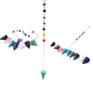 Helende reiki Pendulum hanger voor dresserende natuursteen kristal rode agataten cirkelvormige kegel charme hangers pendels waarzeggerij