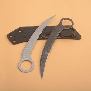 Cuchillo de garra Karambit G1123 caliente 8Cr13Mov hoja de lavado de piedra blanca/negra mango de acero Tang completo cuchillos tácticos con Kydex