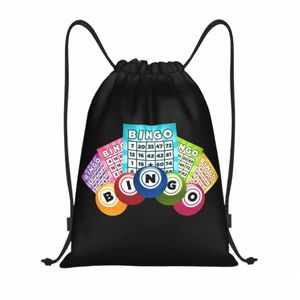 Juego caliente Bingo Mochila con cordón Mujeres Hombres Deporte Gimnasio Sackpack Bolsa de entrenamiento plegable Saco f2L7 #