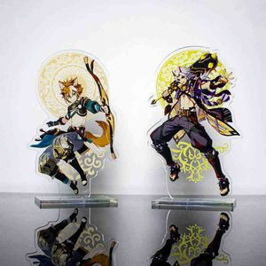 Hot Game Genshin Impact Acrylique Figure Stand Modèle Ayaka Yoimiya Kujo Sara Personnage Plaque Bureau Décor Debout Signe Grands Cadeaux AA220318