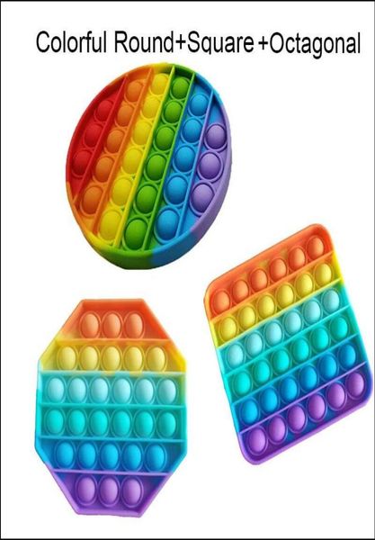 Jeu chaud set mignon silicone arc-en-ciel push push bulles