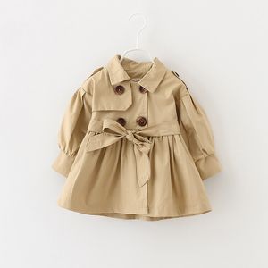 Hot Girls Vêtements Printemps Automne Bébés Filles Trenchs Manteaux Longues Vestes Double Boutonnage Enfants Pardessus Enfants Coupe-Vent Outwear 4 Couleurs