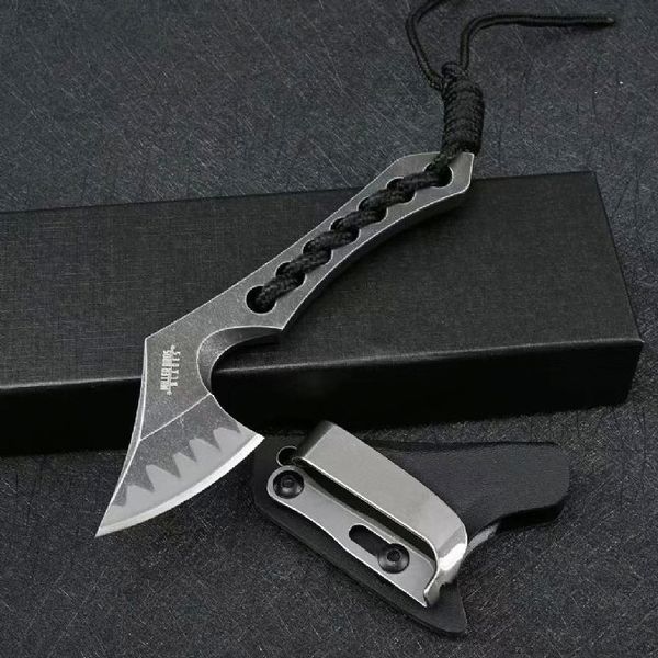Hot H1129 6,18 Zoll Mini-Äxte Messer und Beile Z-Wear Stone Wash Blade Full Tang Stahlgriff Kleine Axt mit Kydex-Schneidewerkzeugen