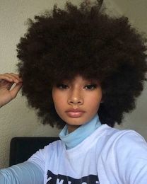 coiffure chaude cheveux brésiliens Afro-Américain afro courte perruque frisée crépue Simulation de Cheveux Humains afro courte perruque frisée