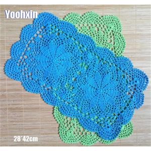 Handgemaakte katoenen kanten Placemat Coaster mok keuken salontafel Plaats Mat doek haakhaak Doily Tea Christmas Pan Dish Pad T200703