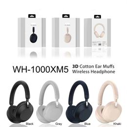 Auriculares Bluetooth auriculares de auriculares de cabeza de cabeza caliente auriculares inalámbricos estéreo bilaterales para el procesador de cancelación de ruido inteligente WH-1000XM5 con envases minoristas