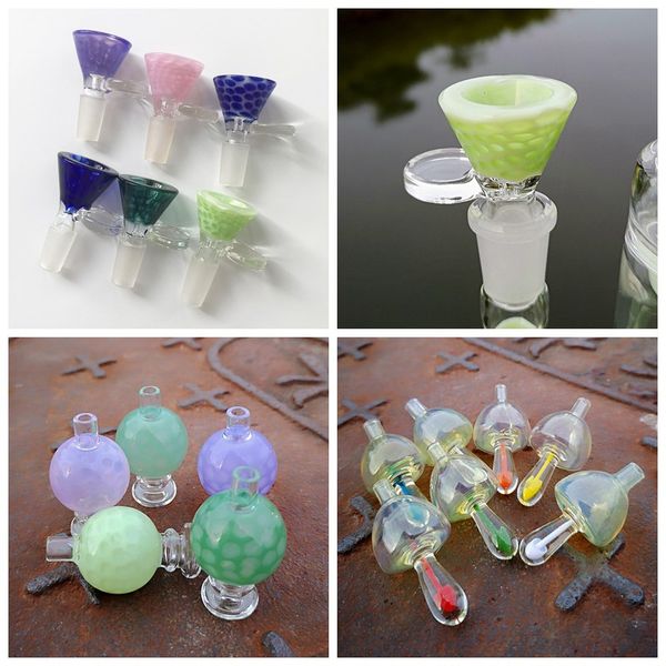 Hot Heady Glass Carb Cap 14mm Mâle Joint Heady Verre Bol Bulle Carb Caps Dab Outil Fumer Accessoires Pour Quartz Banger