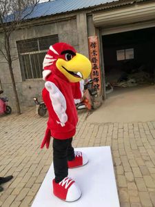 Disfraz de mascota de águila roja para adulto de carnaval de alta calidad caliente envío gratis, halcón de pájaro de fiesta de lujo de cuadros reales, fábrica de disfraces de mascota de halcón s