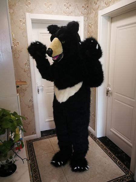 Hot haute qualité Real Pictures costume de mascotte d'ours noir livraison gratuite