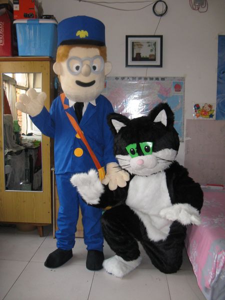 Hot haute qualité Real Pictures Postman Pat avec costume de mascotte Jess livraison gratuite