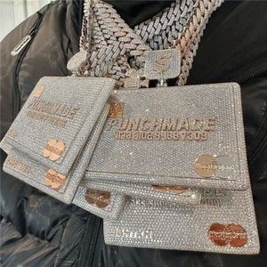 Hot Hip Hop Sieraden Solid Sterling Sier Vvs Moissanite Diamond Iced Out Custom Credit Card Hanger met Cubaanse Link Chain