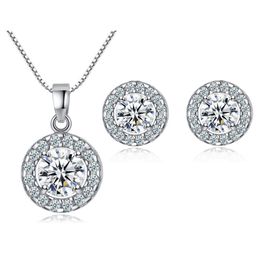 Créateur de mode Boucles d'oreilles Pendentif Colliers Anneaux Grand CZ Diamant Boucles D'oreilles Femmes Blanc Zircon Boucle D'oreille Bijoux pour la Fête De Mariage