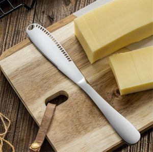 Caliente Comedor en casa Multifunción Cortador de mantequilla de acero inoxidable Cuchillo para crema Cuchillo para mermelada de pan occidental Esparcidores de queso Utensilio Utensilios con cuchillas LL