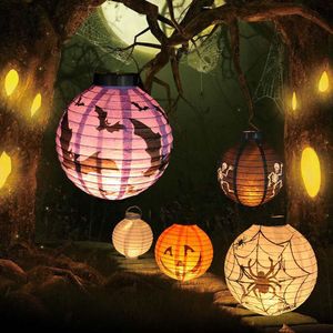 Hot Home Garden Feestelijke Evenement Halloween Led Paper Pumpkin Ghost Hanging Lantern Light Holiday Party Decor