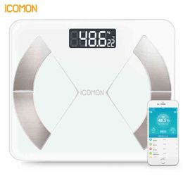 Balance de sol électronique ICOMON i31, Balance de poids corporel intelligente pour salle de bain, poids numérique intelligent pour graisse, Bluetooth, connexion H1229