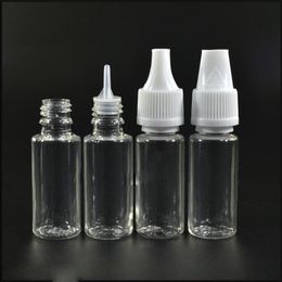 CALIENTE en Europa Botellas TDP 10ml, Nuevo diseño 10ml PET Botellas transparentes Cuentagotas Plástico Eliquid Contenedores con tapas a prueba de niños Tamper Thin Nsuo