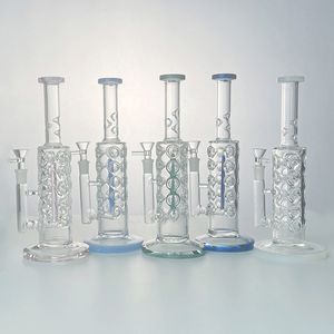 Tubos rectos Cachimbas Bongs de vidrio Fab Egg Inline Perc 14 mm Tubería de agua conjunta femenina Vidrio grueso Aceite Dab Rigs Herramientas para fumar con tazón