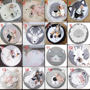 Hot ins Baby Crawling Mat Soft 15 Style Animals Print Mats Crawling Deken Play Game Indoor Outdoor Baby Kamer Decoratie Ronde Game Carpet