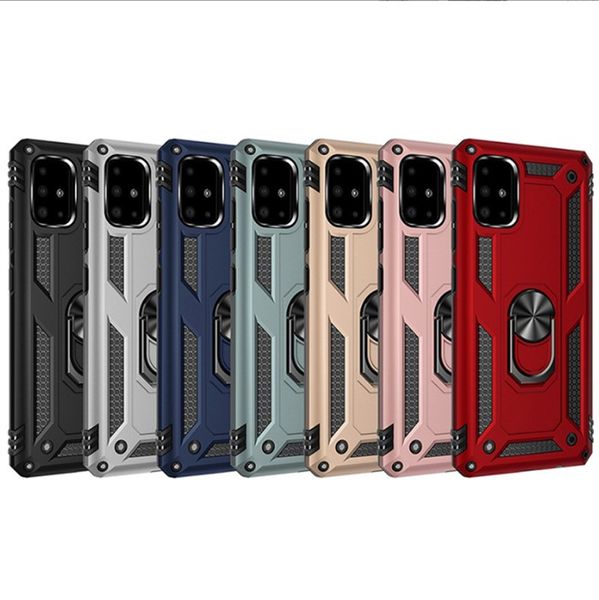 Artículos destacados Funda de teléfono con anillo de metal moderna y elegante para Samsung Galaxy A71 Funda trasera magnética para A51 para iPhone