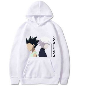 Hot japonais Anime Hunter X Hunter Hoodies hommes drôle Killua graphique Streetwear hiver chaud mode unisexe sweats mâle H1227