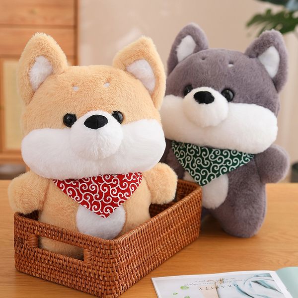 Juguete de peluche de perro Kawaii, almohada de cuerpo de cachorro con relleno de Animal, Husky Shiba Inu, regalo de cumpleaños, muñecos de peluche encantadores para niños