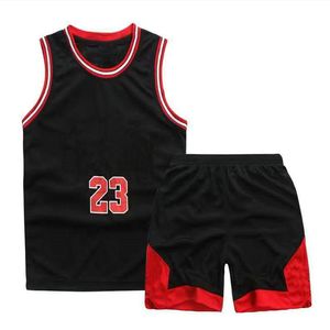 Hot Kinderkledingsets Basketbalshirts Jeugd Kids LeBron 23 24 25 30 Kindershirts Basketbal Jongens Basketbal Jersey Kinderuniformen Mouwloos setjack A010