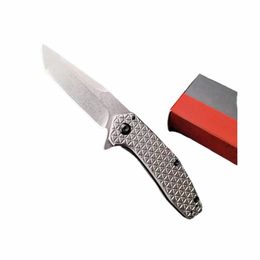 Hot KS1324 Assisted Flipper Folding Knife 8Cr13Mov Stone Wash Blade Aviation Aluminium Hendel EDC Pocket Knives