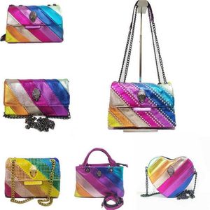 HOT Kurt Eagle Head Designer Sac Sacs à bandoulière en diamant Sac fourre-tout de grande capacité Iridescence Splicing Color Sacs à bandoulière Rainbow Chain Purse Sac à main 230915