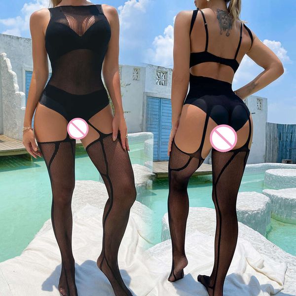 Hot Lady Sexy Fishnet Bodys combinais