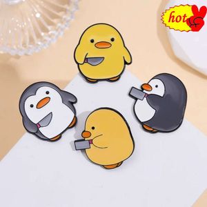 Hot Reversspeldjes Pinguïn Kleine Eend Karton Nieuwe Metalen Ontwerp Badges Broche Emaille Pins Label Tas Rugzak Hoed Sieraden Gift accessoires