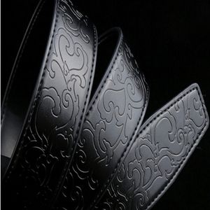 Ceinture en cuir chaud hommes ceintures de créateurs hommes de haute qualité ceinture de taille en cuir authentique décontractée 105-125 cm ceinture noire 319b